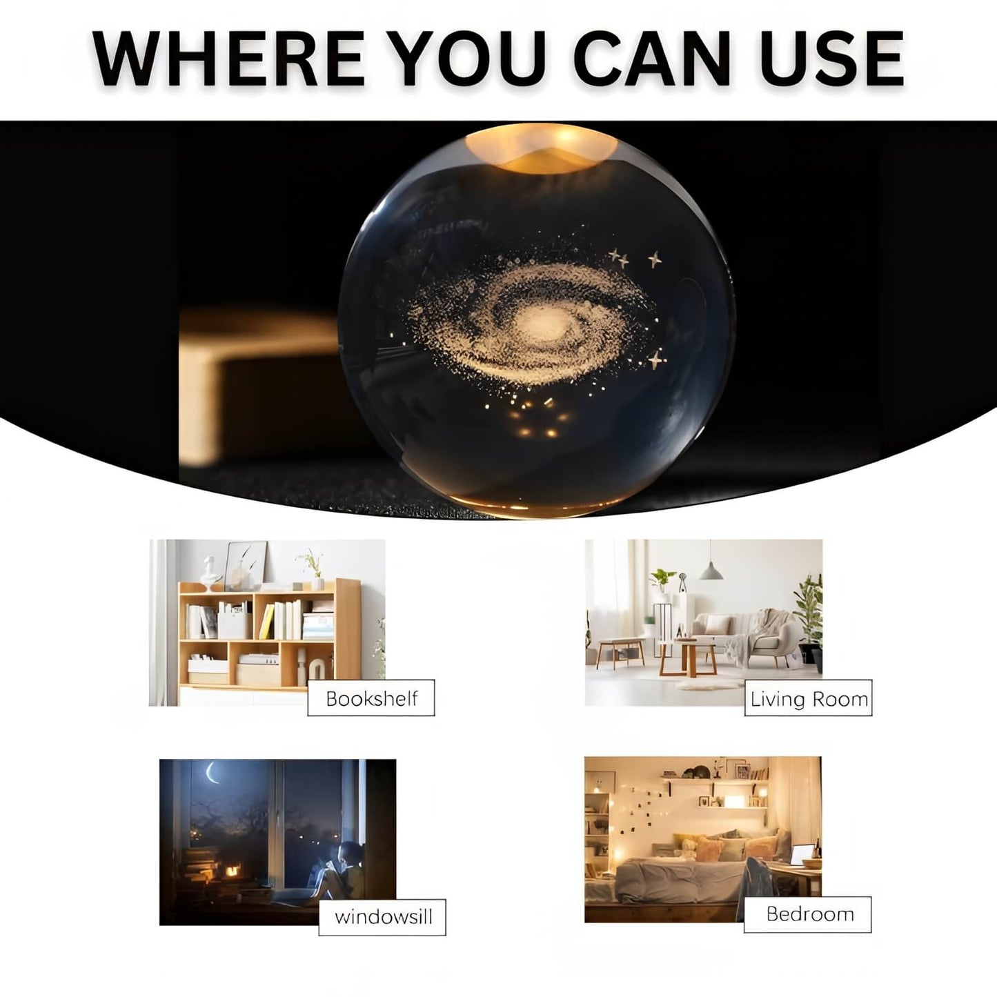 LumiSphere 3D Crystal Lamp Ball (Assorted Design)