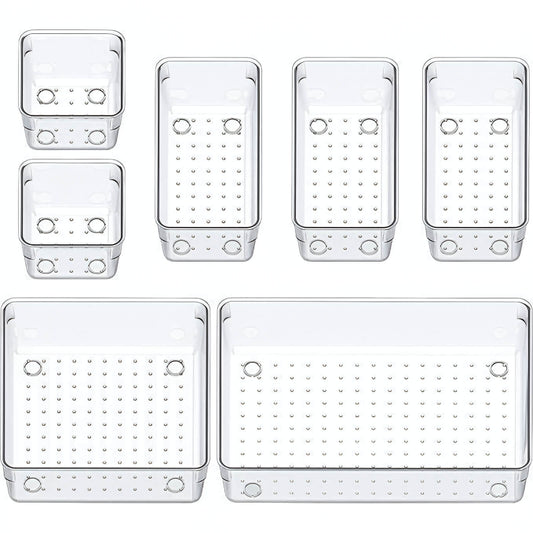 7-Piece Clear Acrylic Drawer Organizer Set