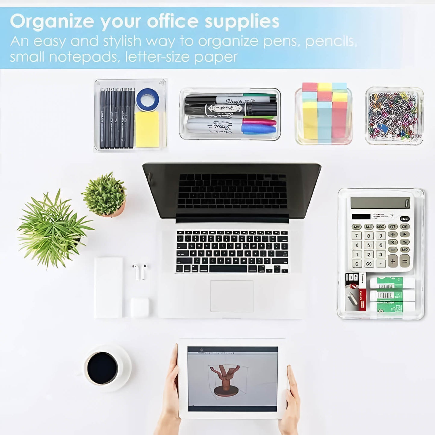 7-Piece Clear Acrylic Drawer Organizer Set