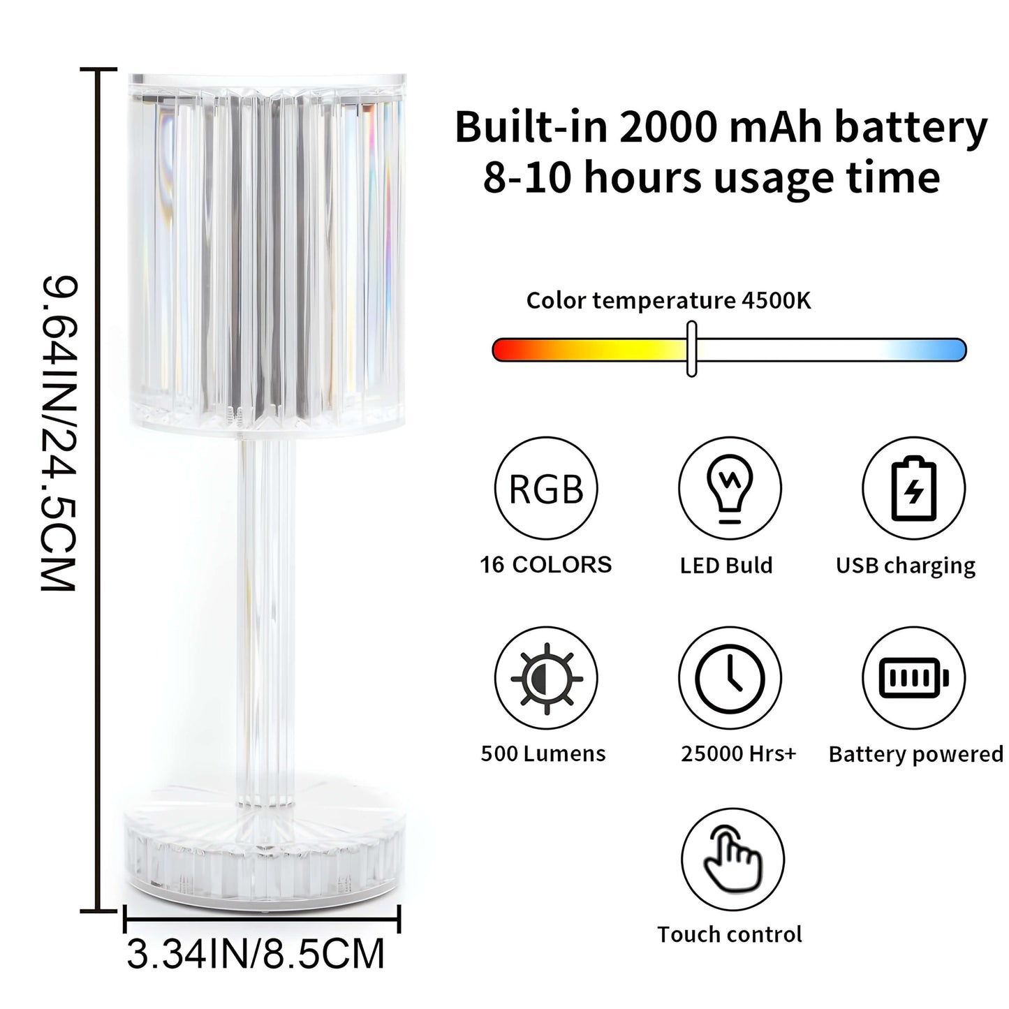 RadiantGlow Diamond-Cut Crystal Table Lamp