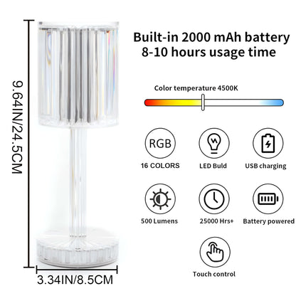RadiantGlow Diamond-Cut Crystal Table Lamp