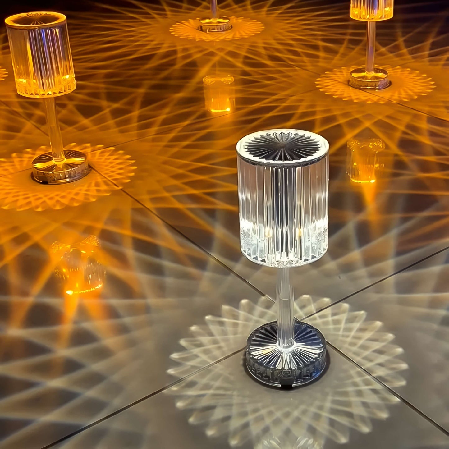 RadiantGlow Diamond-Cut Crystal Table Lamp