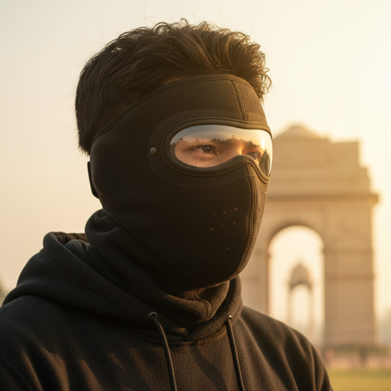 AirGuard™ Winter Mask With Goggles (COLOR: BLACK)