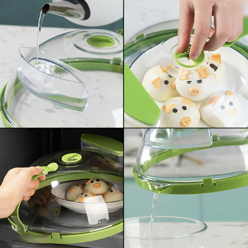 Ventilated Steam-Release Microwave Cover