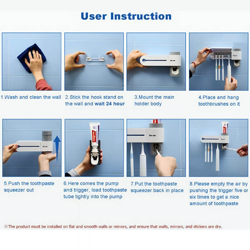 UV Sterilizer Pro – Smart UV Toothbrush Holder With Paste Dispenser
